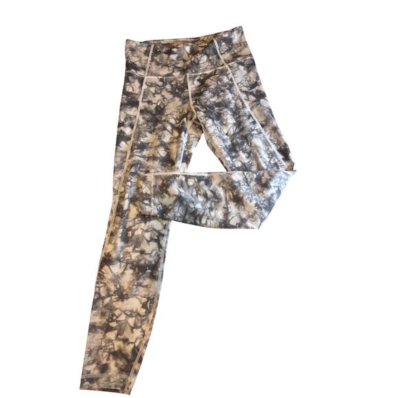 Athleta Gray Powervita Tie Dye Salutation 7/8 Leggings‎ - Picture 1 of 5